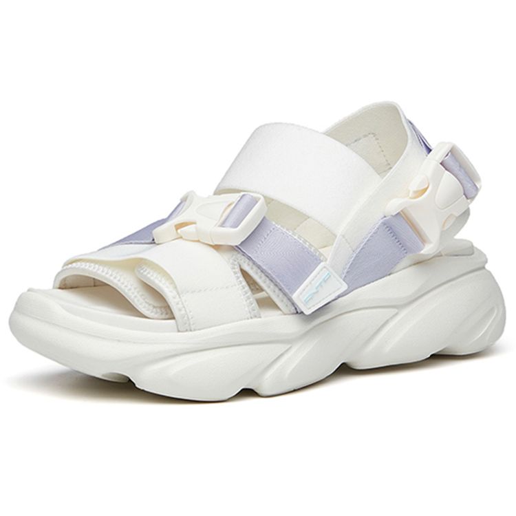 Anta Lightweight Breathable Beach Sandals Women sandals White Purple 922226966-2