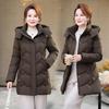 Stylish Mid-length Cotton Padded Jacket for Middle-aged Women - Autumn/Winter Collection