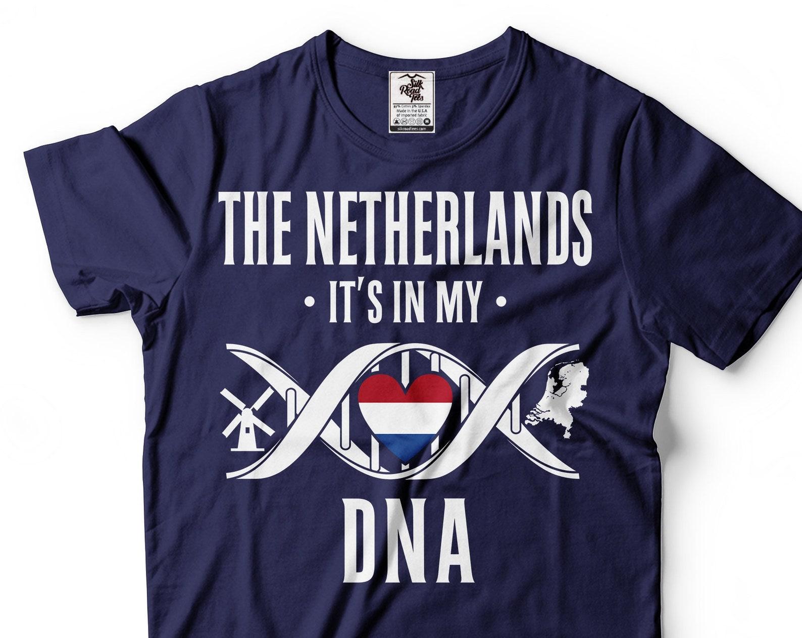 Netherlands DNA Flag T-Shirt: Dutch Pride Gift XL