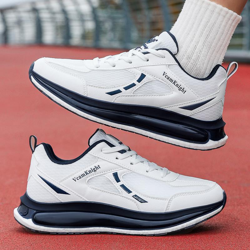 Running Shoes Men Lightweight Anti-slip Wear-resistant Casual Shoes Men Lace-up Sports Solid Color Breathable Walking Shoes Men