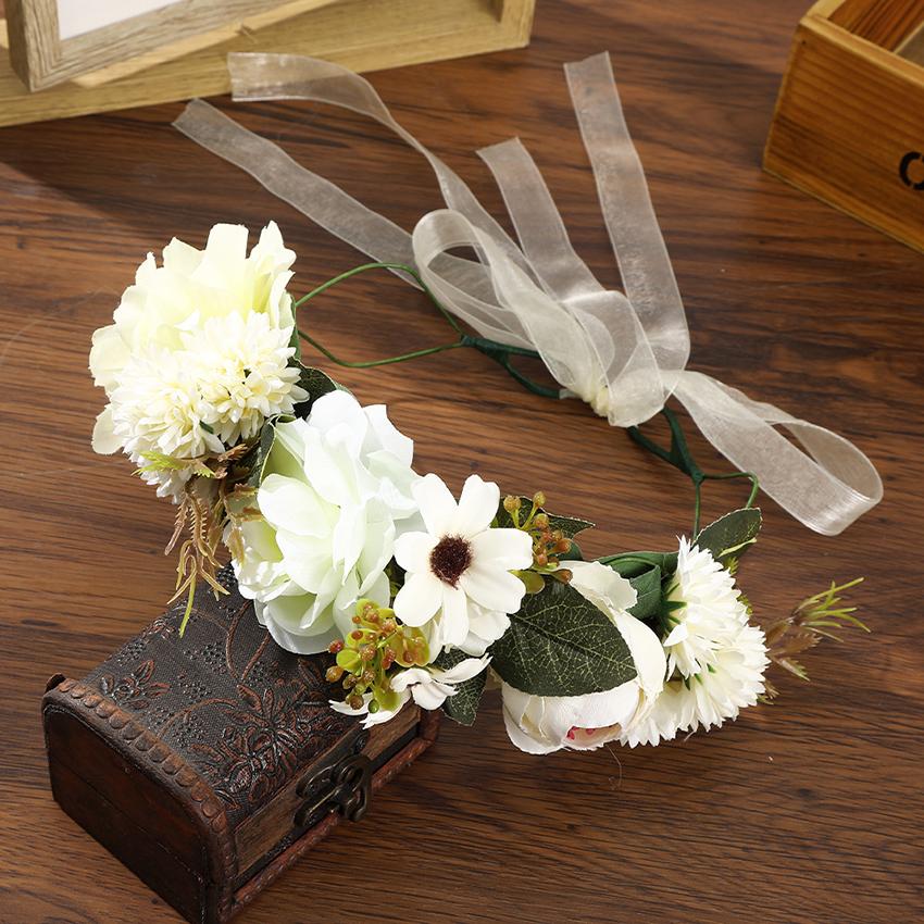 LEVAO New Spring Bridal Wedding Hairband Ladies Sweet Floral Headwear Fashion Corolla Headband Headband Hair Accessories