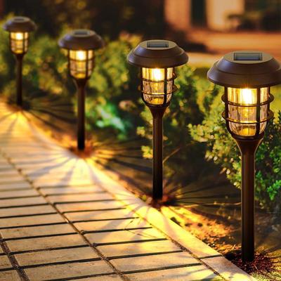 2Pcs Luzes solares externas que mudam de cor Luzes solares de jardim à prova d'água Liga/desliga automaticamente Lâmpada solar de paisagem para quintal Pátio Caminho