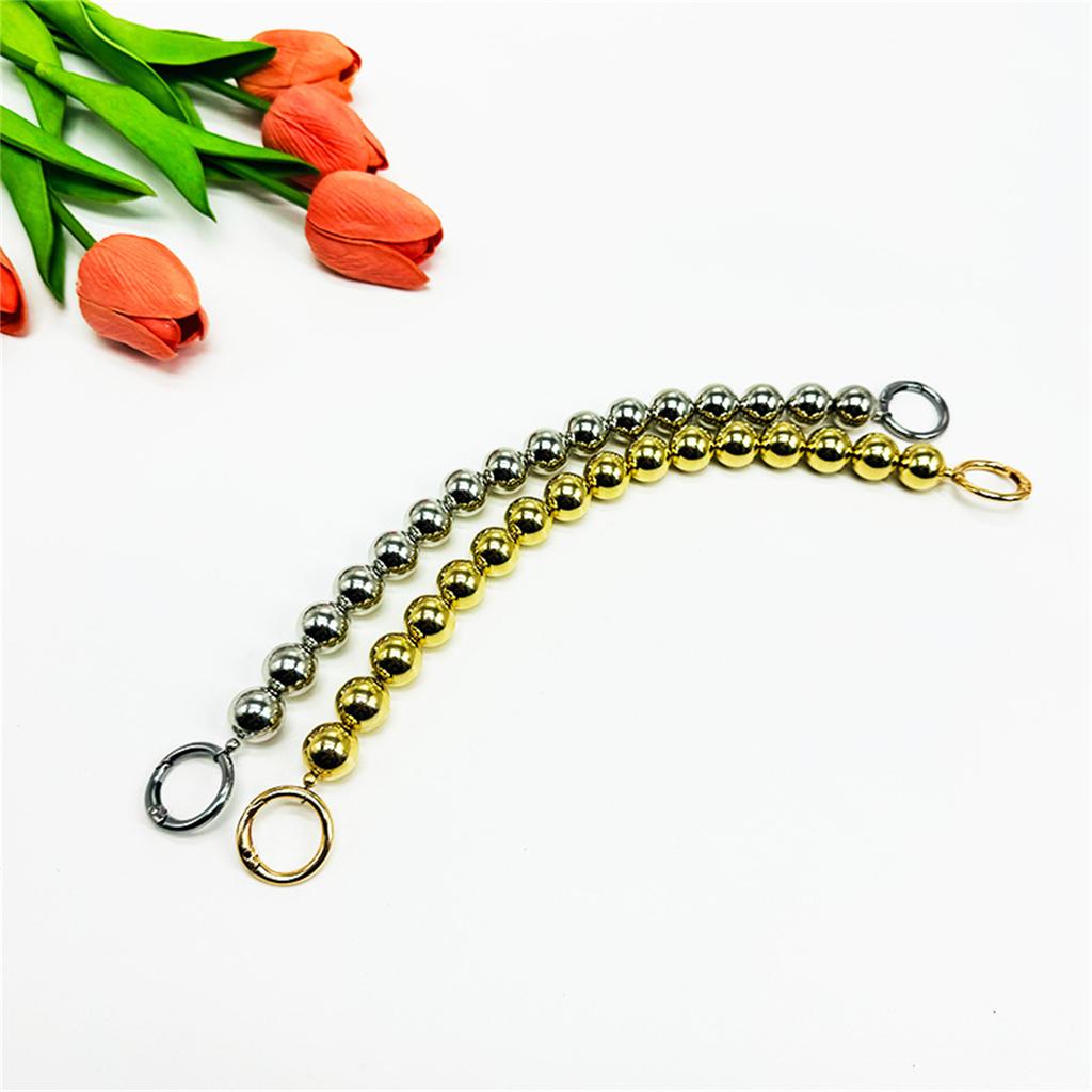 Elegant Beads Extender Chain Strap for Purses and Handbags Gold/Silver Tone Short Handle Replacement DIY Bag Crafts