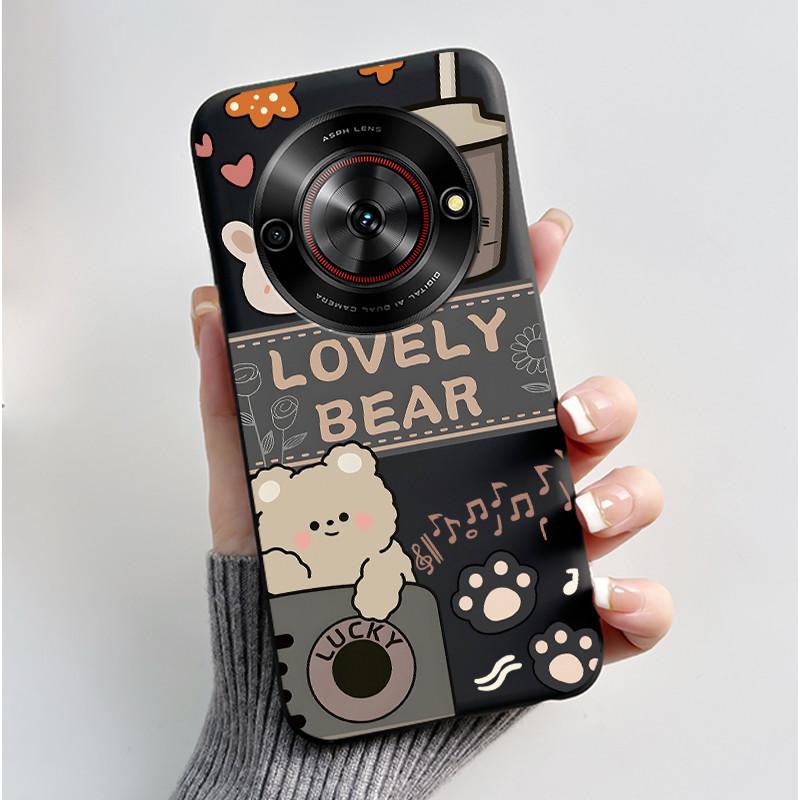 Cute Cartoon Case For ZTE Blade A75 5G/Nubia Focus 5G/Nubia Calf 5G Printing Shell Protective Cover Soft Silicone Black Casing