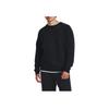 Under Armour Solid Color Cotton Knit Crew Neck Training Sweatshirt Men Sweatshirt Black 1379685-001