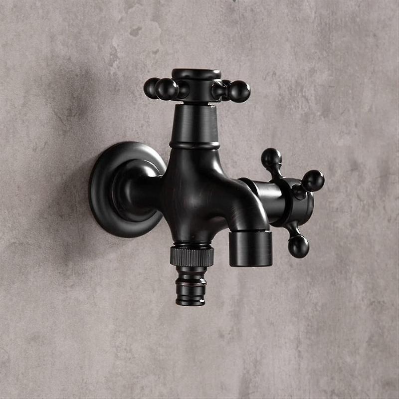 Werten Sie Ihren Außenbereich mit einem modernen schwarzen Bronze-Einhand-Kaltwasserhahn auf - Gartenwand-Wasserhahn für Co