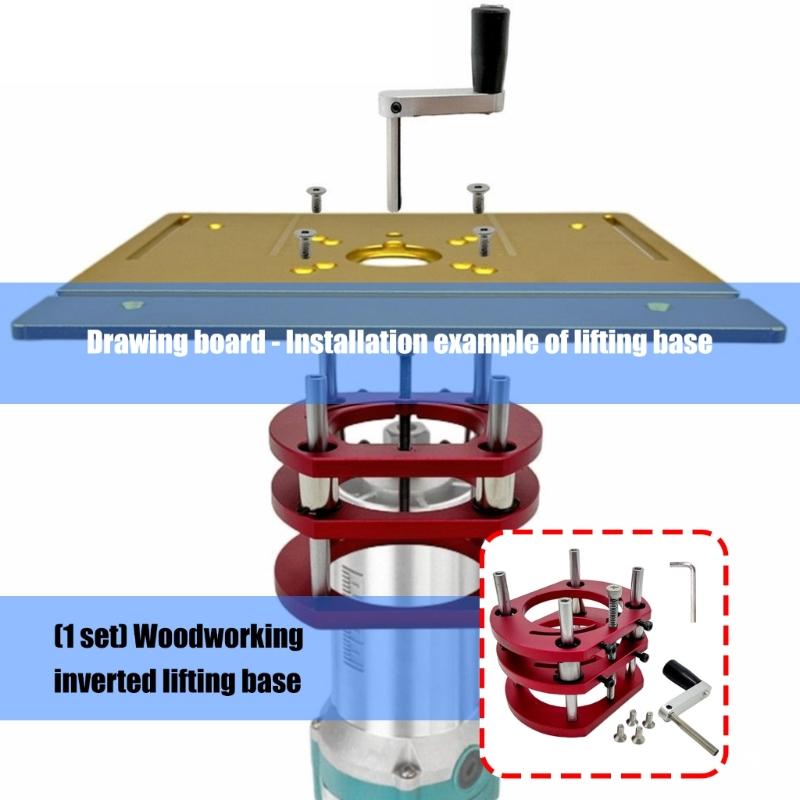 4Clamp Router Base For Compact Woodworking Machines Crank Handle Controlled Height Adjustment System Not Easy to Fall