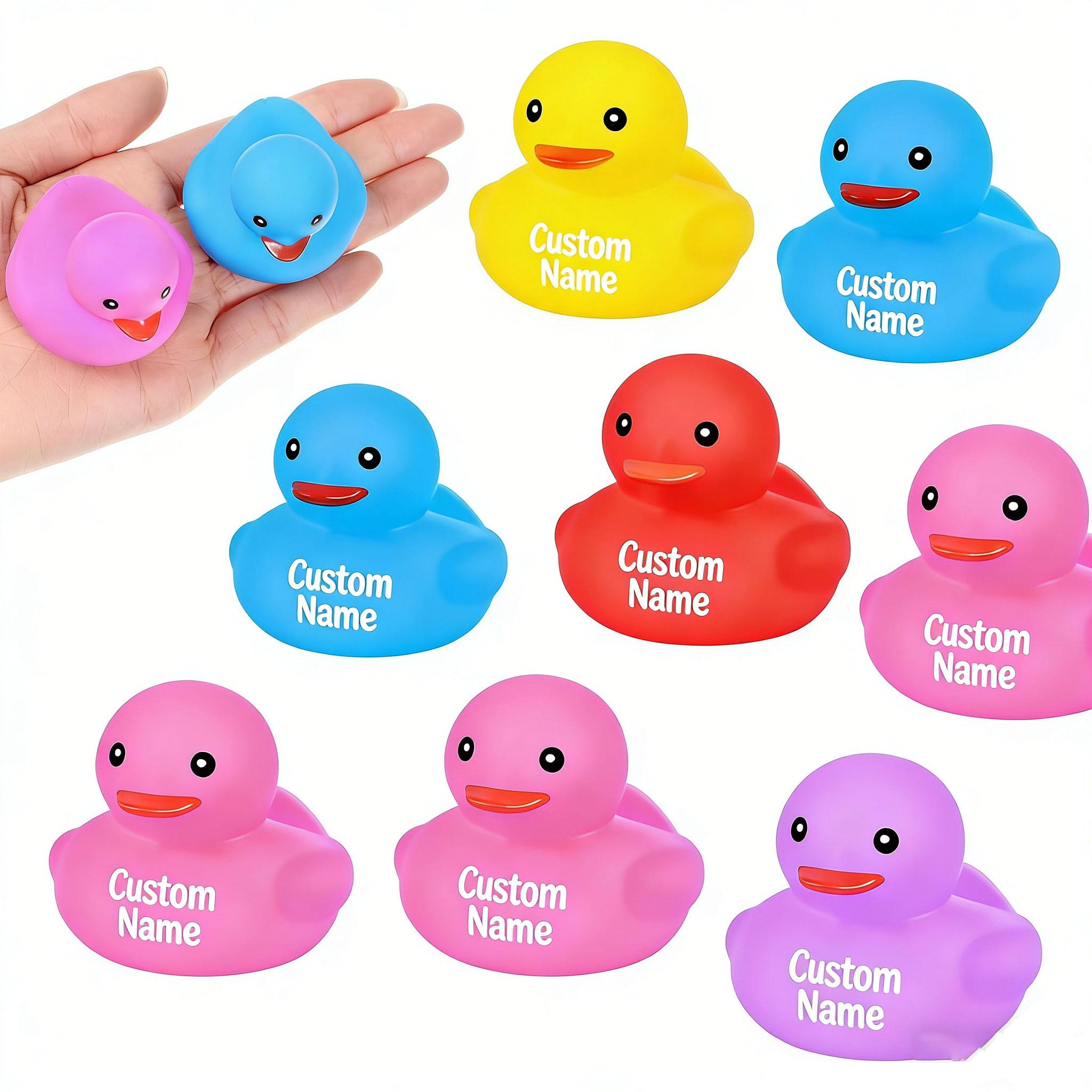 

Personalized Name Rubber Ducks Custom Text Ducks Add your name Yellow Duck Pool Party Favor Birthday Funny Gift Bath toys Gifts 20pcs Custom