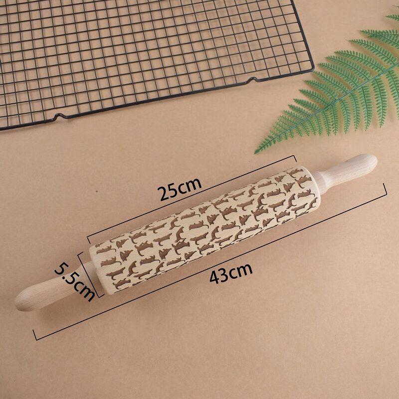 Qianxing Solid Wood Carved Rolling Pin
