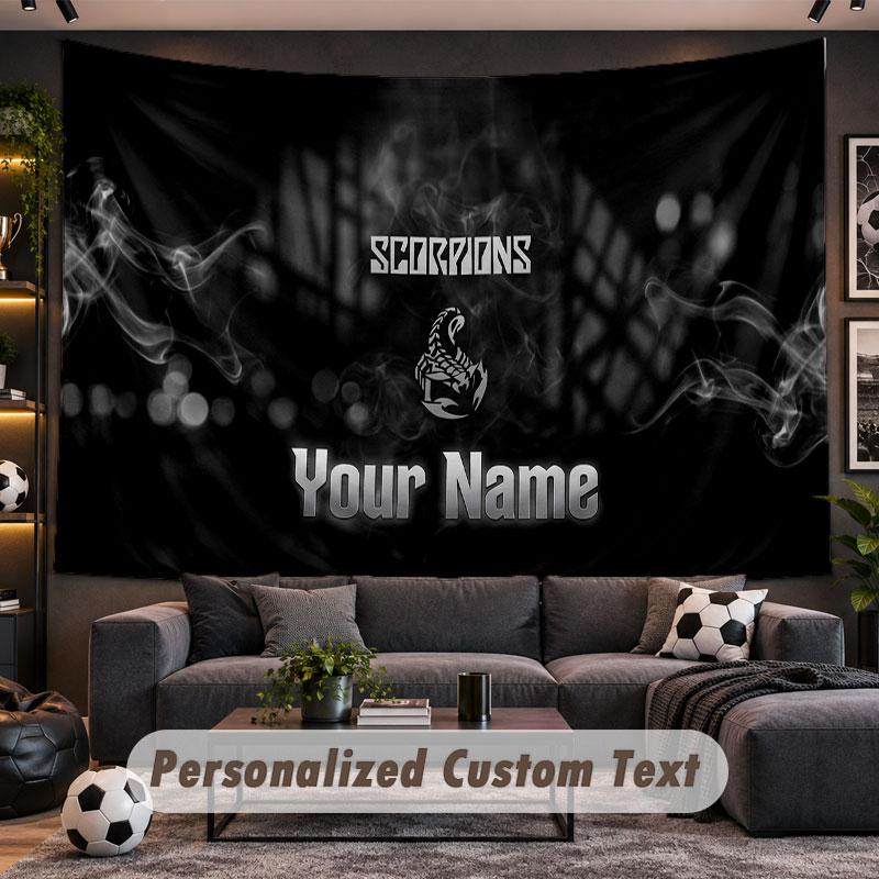 Wall Hanging Tapestry Custom NameScorpions Pattern Personalized Printed Fabric Wall Decor