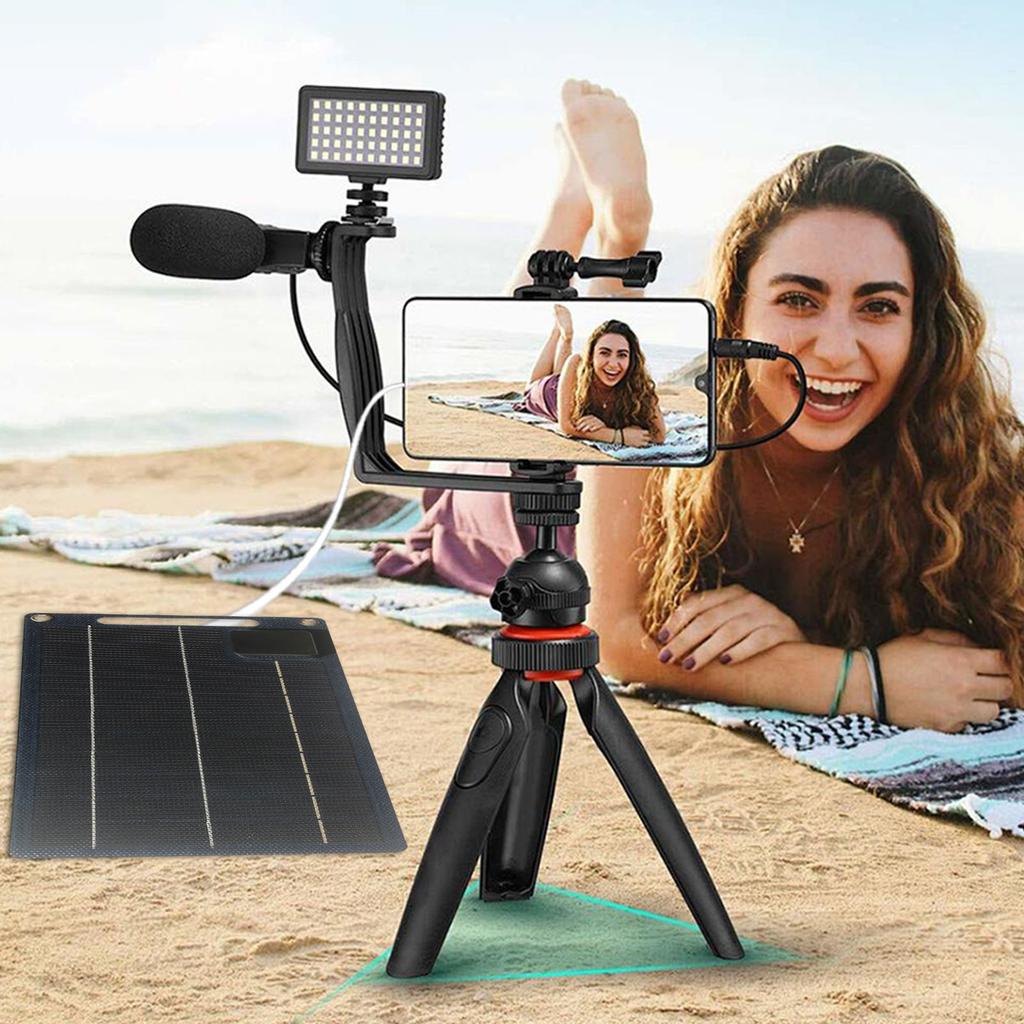 10W 5V Flexible Solar Panel Monocrystalline Solar Charging Panel Portable Solar Panel Charger for Security Cameras