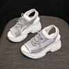 Fashion Womens Hollow Out Sport Sandals Fabric Lace Up Footwear Front Vulcanized Shoes For Women Fashion Thick Platform Wedge Sandals