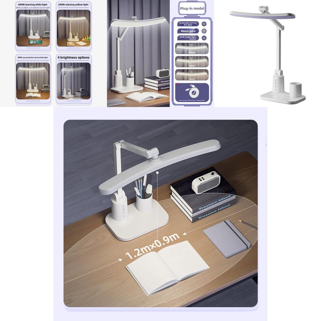 Eye Care Led Desk Lamp With Dimmable Settings And Night Mode For Bedroom And Study Area