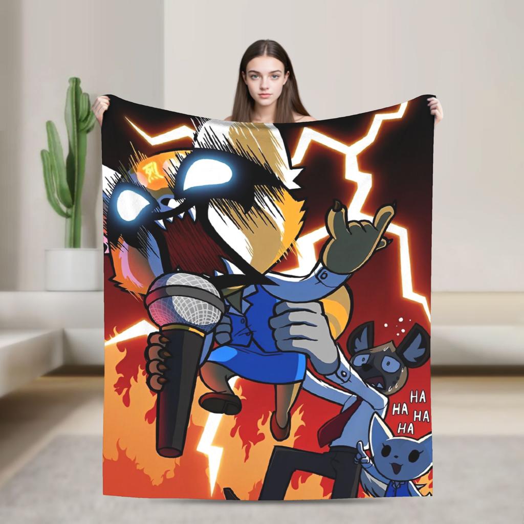 Cartoon Cute Aggretsuko Graffiti  Blanket Quality Warm Soft  Bedding Throws Winter Picnic Couch Chair Sofa Bed Graphic Bedspread