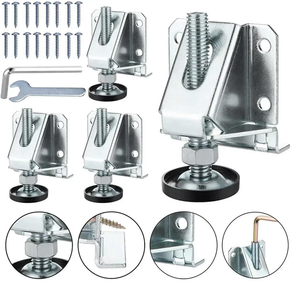 4Pcs Adjustable Furniture Leveler Heavy Duty Furniture Feet Support  For Sofa Table Chair Cabinet Height Adjuster Leveling Feet