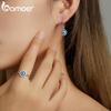BAMOER Authentic 925 Sterling Silver Resin Demon Eye Pendant Ear Buckles & Adjustable Ring for Women Fine Jewelry Fashion Set