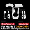For MAZDA 3 -2024 Car Interior Center Console Panel Navigation Transparent TPU Protective Film Anti-scratc