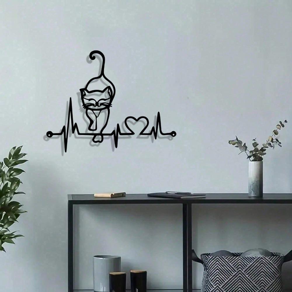 Vintage Katzen Silhouette Metall Wandkunst Eisen Dekor Wohnzimmer Schlafzimmer Weihnachtsgeschenk
