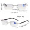 Lesebriller Anti Blue Rays Presbyopia Goggles Dame Vintage Rimless Eyewear