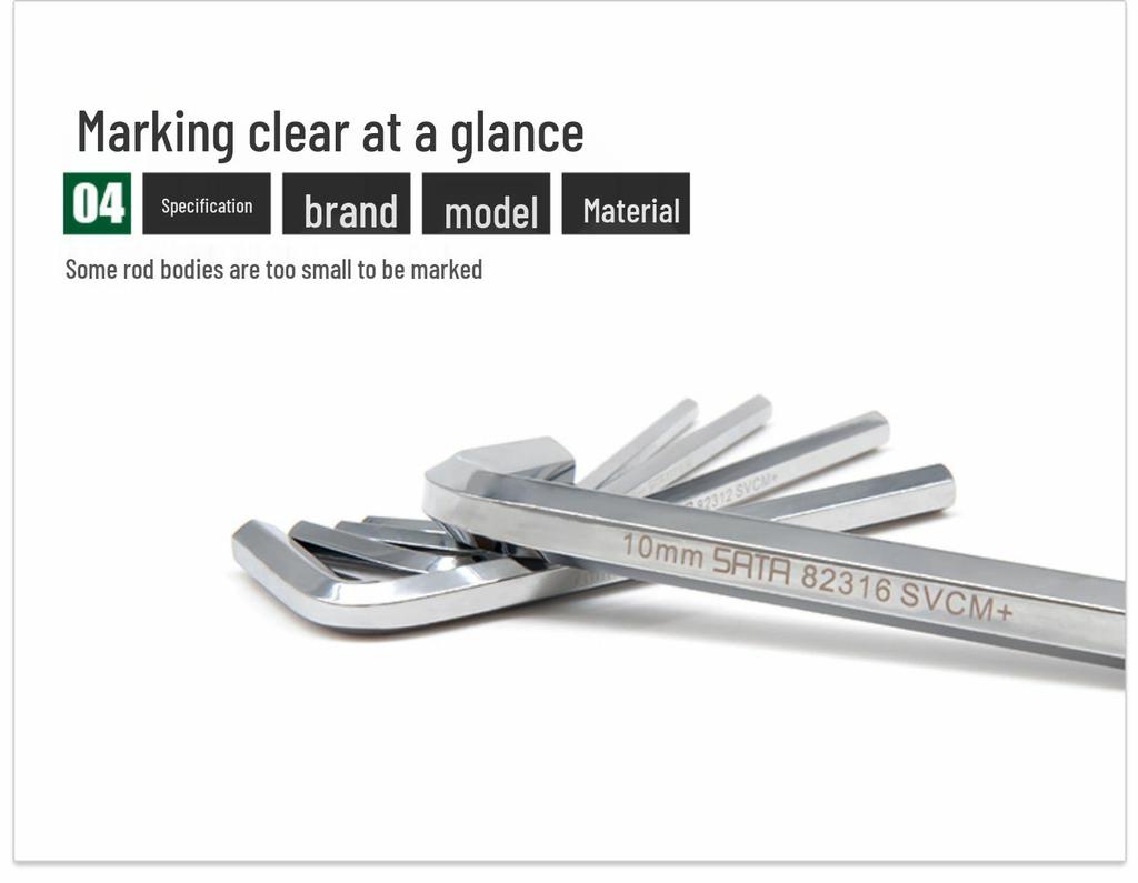 Hex Wrench Set - Mini, Extra Long, Ball & Flat Head, Available in 7, 8, 9, 10, 14 Pieces (Model 09105)