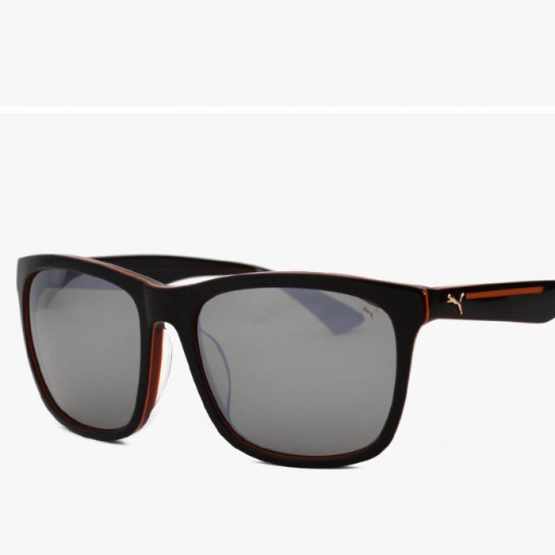 Puma Pu0087sk 003 Ripper Square Horn Rimmed Over Asian Fit Mirror Sunglasses