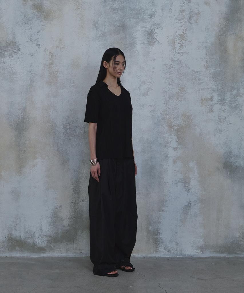 PARADIGMFILM [Ep.02] Fold-In Collar V-Neck Knit (Black)
