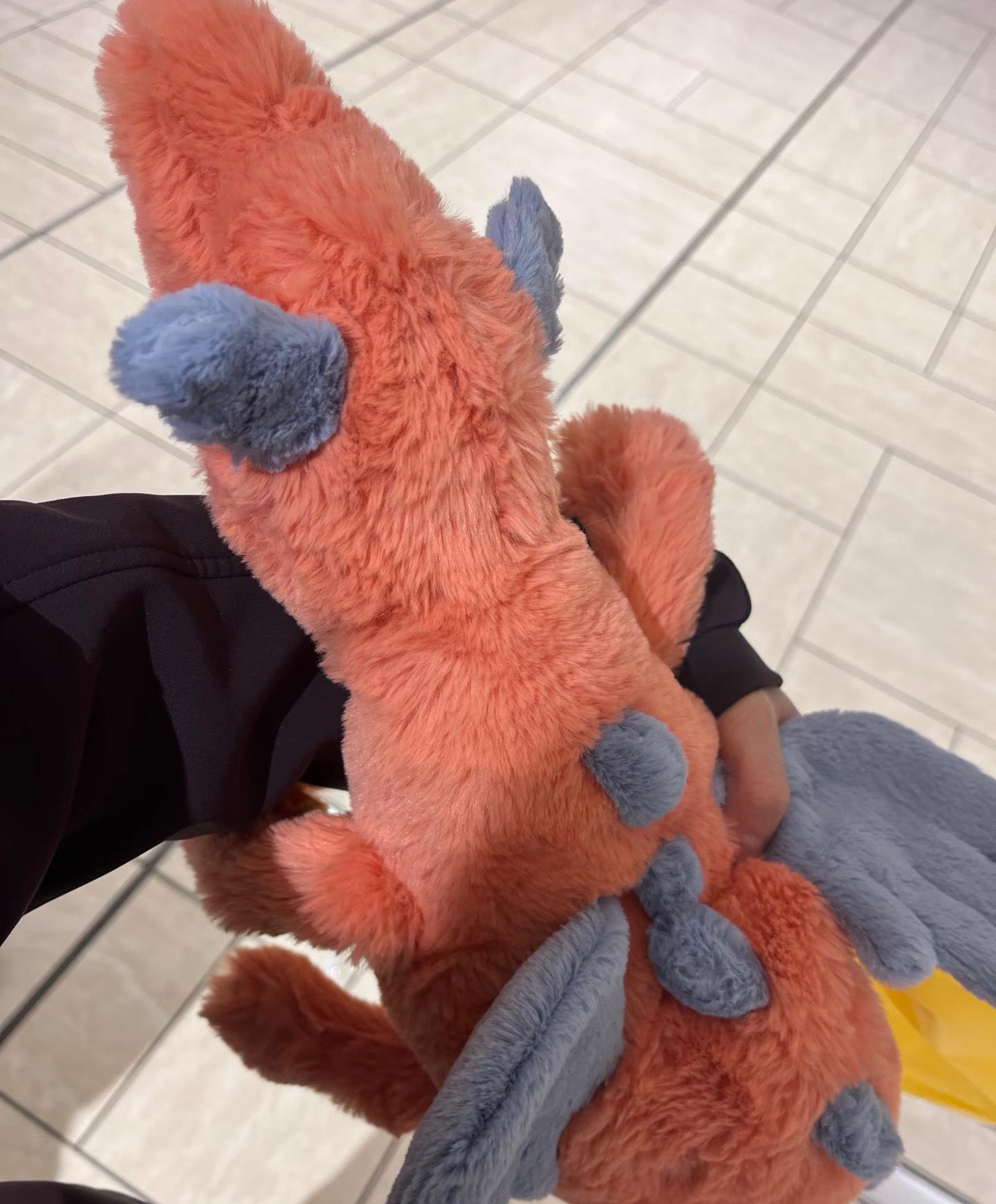 

Plush Toy: Domestic Jellycat Sky, Matcha, Snow, Pink, and Persimmon Dragons Complete with three tags + dust bag