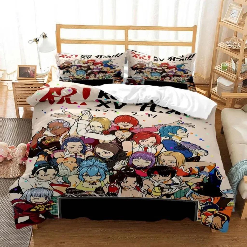 Anime King of Fighters KOF Bettwäscheset Jungen Mädchen Twin Queen Size Bettbezug Kissenbezug Bett Kinder Erwachsene Heimtextilien