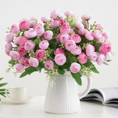 Artificial Flower Fancy No Watering Non-withered Artificial Tea Rose Table Centerpiece Artificial Flower Artificial Tea Rose Home Decoration