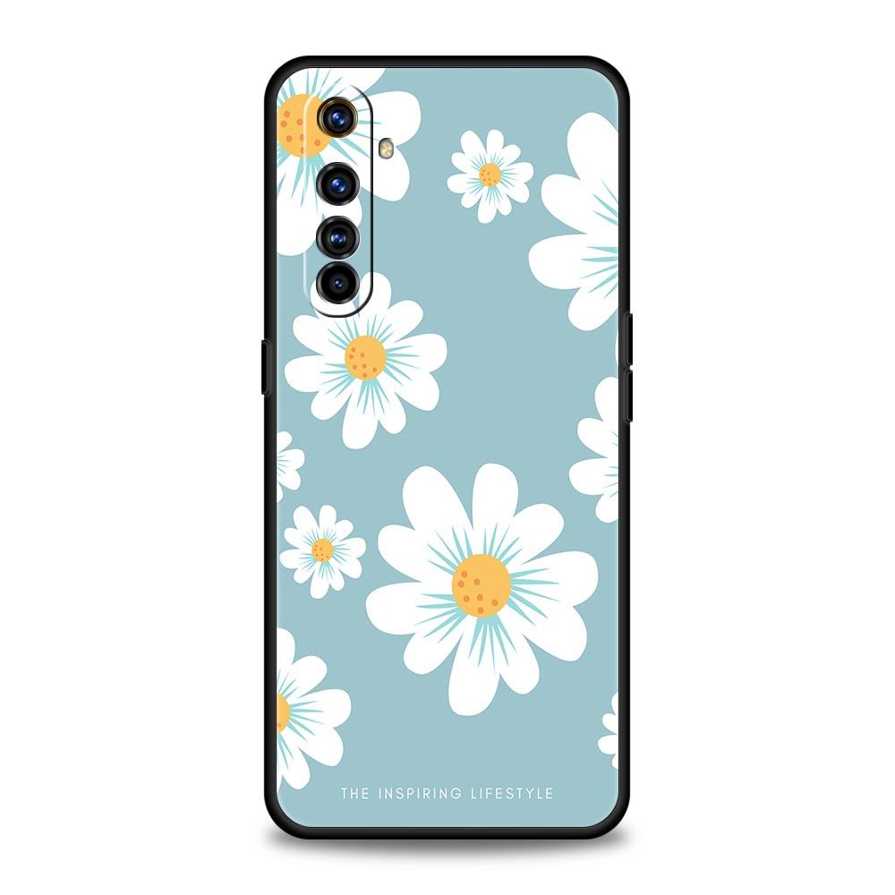 Soft TPU Case For Realme C67 C63 C55 C53 C25 C21 10 11 12 13 GT 2 3 5 Pro Plus 5G Phone Cover Summer Sunflower Floral Flower Bag