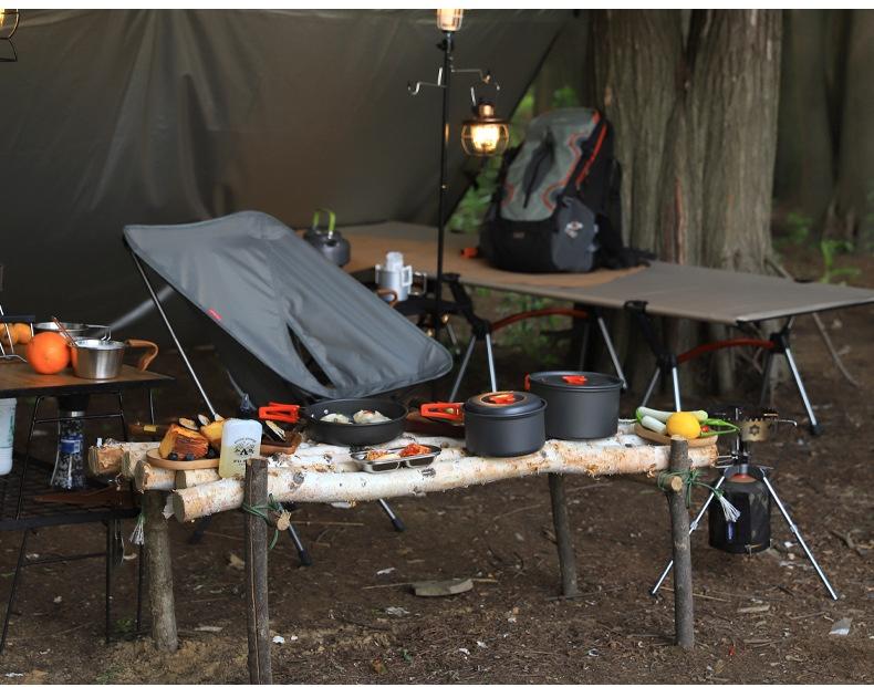Custom High Quality Camping Supplies for 2/3 Persons Metal Aluminum Portable Outdoor Camping Cookware Kettle Pot Set 4-5L