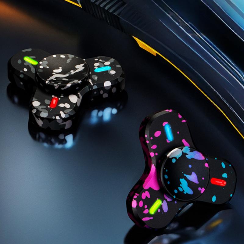 Mini Fidget Spinner Luminous EDC Alloy Relieve Stress Relief Toy Antistresse Hand Spinning Top Tip Glowing Gyroscope Children