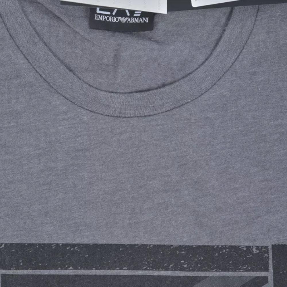 Emporio Armani EA7 Logo Print Crew Neck Long Sleeve T-Shirt Men Tops Gray 6YPT99-PJ30Z-3925