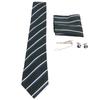 Men Gift Tie Set Silky Necktie Tie Clip Soft Lightweight Pocket Square Cufflink Set 8cm Width for Business Green