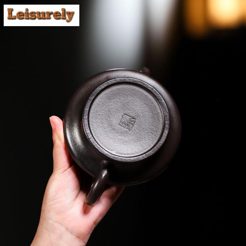 230 ml Yixing Fialové hliněné čajové konvice Umělci Ručně vyráběná konvička Raw Ore Dahongpao Konvice na redukci praženého bahna s infuzérem Čajová sada Zisha