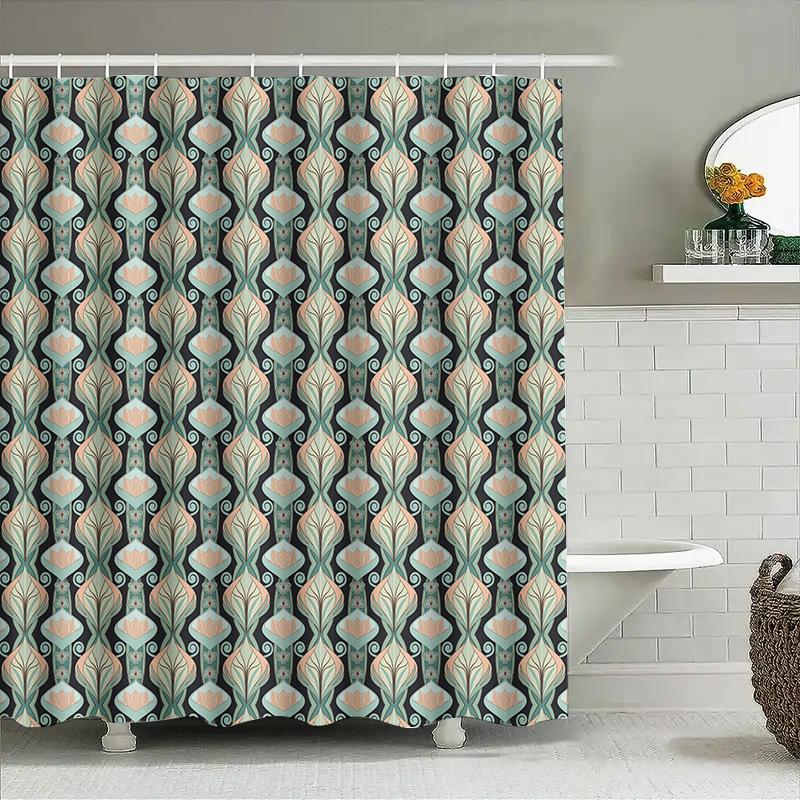 Vintage Floral Decor Shower Curtain: Elegant Pattern For Bathroom Accessories Multiple Colors Available