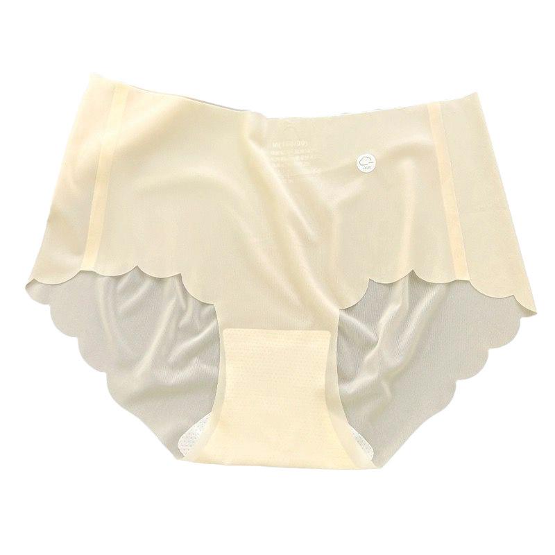 Ladies Spring and Summer Thin Ice Silk Invisible Naked Sense Yoga Fitness Briefs