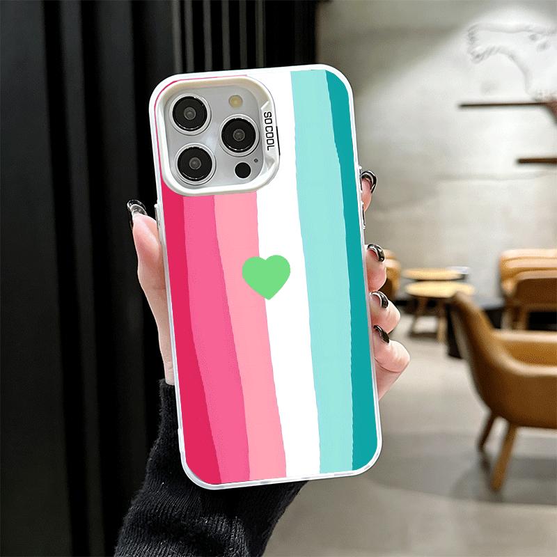 Rainbow Gradient Love Desgin Shockproof Phone Case for iPhone 17 Air 16 16E 15 Pro Max 14 Plus 13 Mini 12 Back Cover Anti Fall F