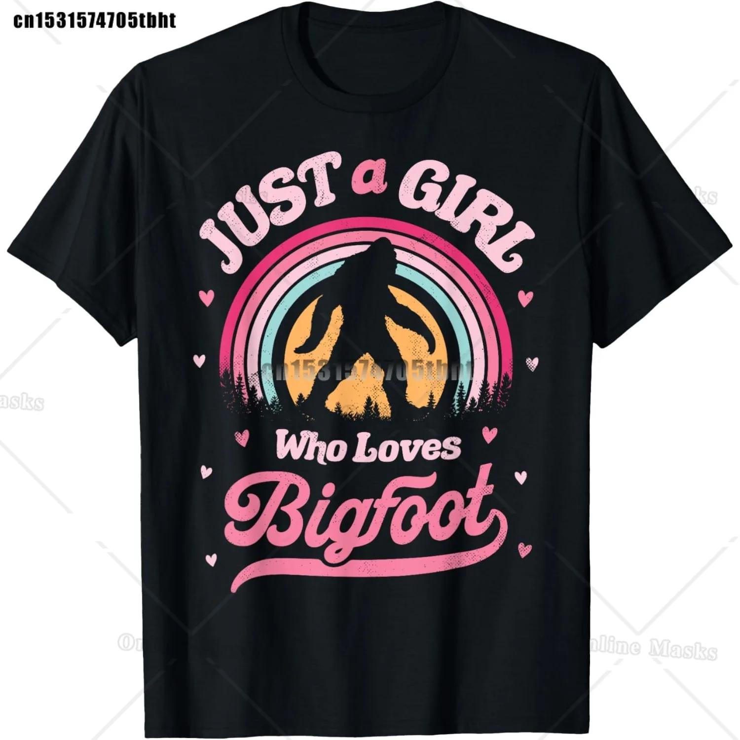 Bigfoot Just A Girl Who Loves Sasquatch Funny Retro Vintage T-Shirt S