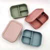 Food Grade Silicone Bento Lunch Box High-Capacity Three Grid Divide  BPA Free Food Storage Box With Lid