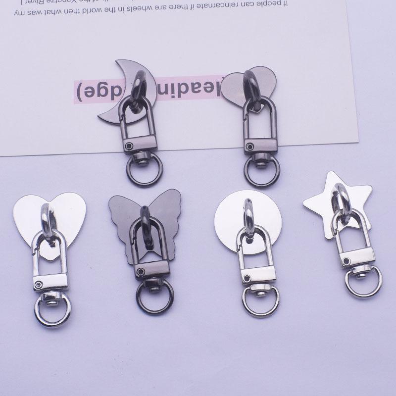Fashion Cute Metal Phone Charm Holder Self Adhesive Heart Butterfly Lanyard For Case Bag Cup Earphone Accessory