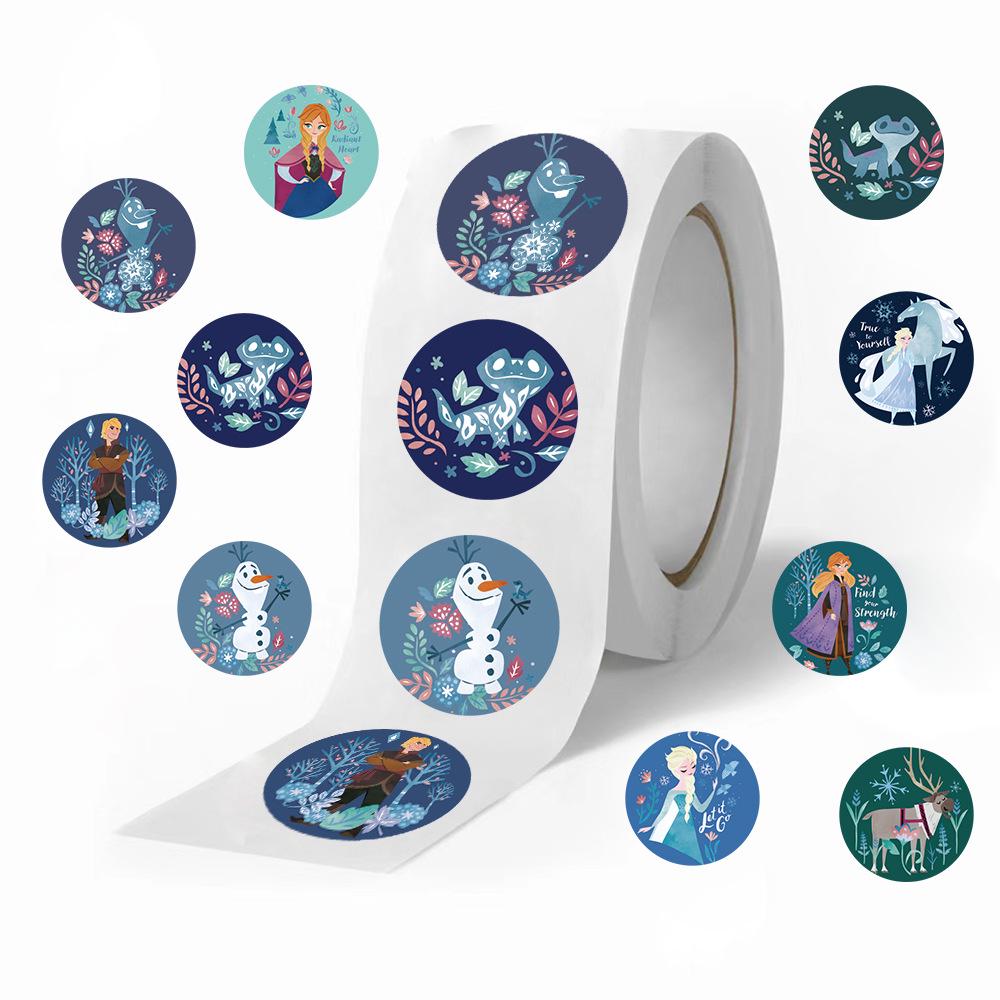 500 Frozen Cartoon Character Waterproof Roll Stickers - Self-Adhesive & Sealing