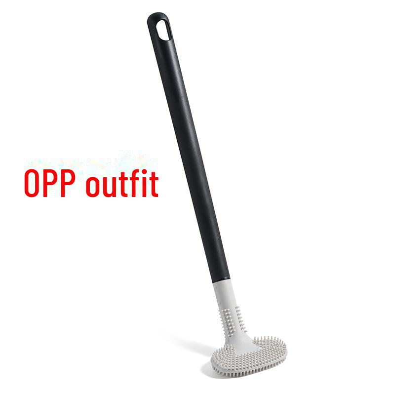 Double-Sided Long Handle Toilet Brush with Soft Bristles for Efficient Cleaning