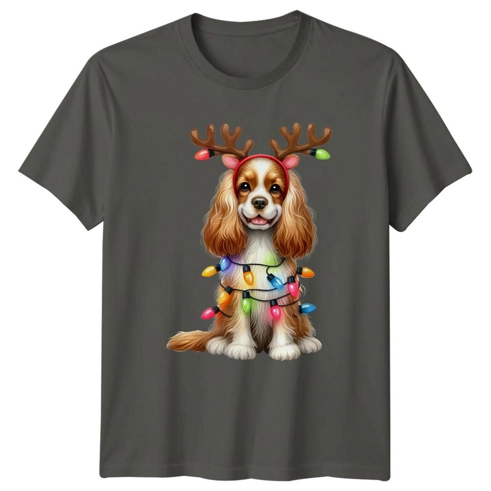 Dog Christmas Lights Holidays Unisexs TShirt Unisexs Tee Graphic Unisex Apparel S