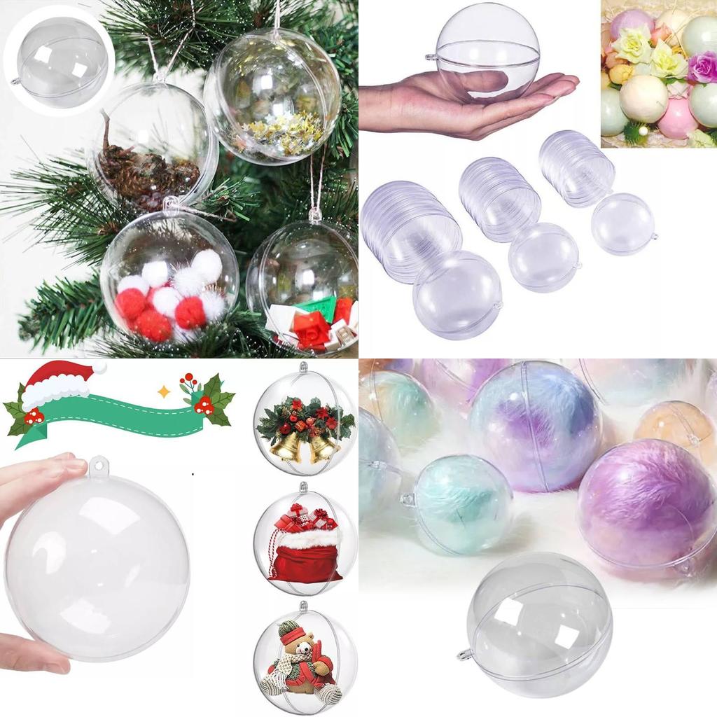 Stylish Clear Plastic Hanging Christmas Balls In Multiple Sizes From 4cm To 20cm