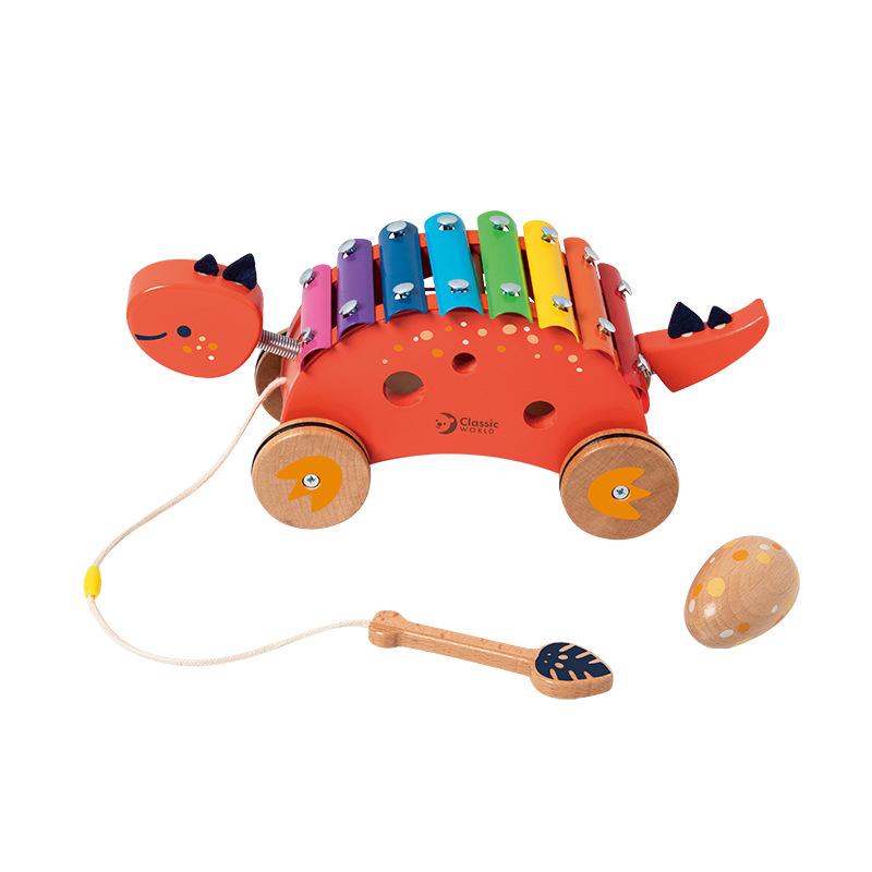 Kaisai Eight-Tone Dinosaur Xylophone Car Toy for 1-3 Year Olds