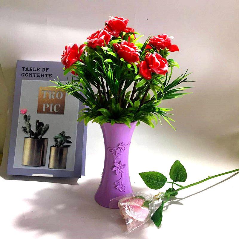 Eleven Simulate Large Roses Fake Flowers Potted Plants Decoration Indoor