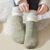 Sleeping Floor Plush Socks Thicken Warm Mid Tube Socks Women Simple Coral Fleece Socks  Winter
