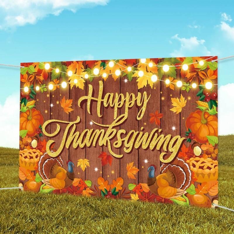Party Happy Thanksgiving Background Cloth Decoration Banner Decoration Hanging