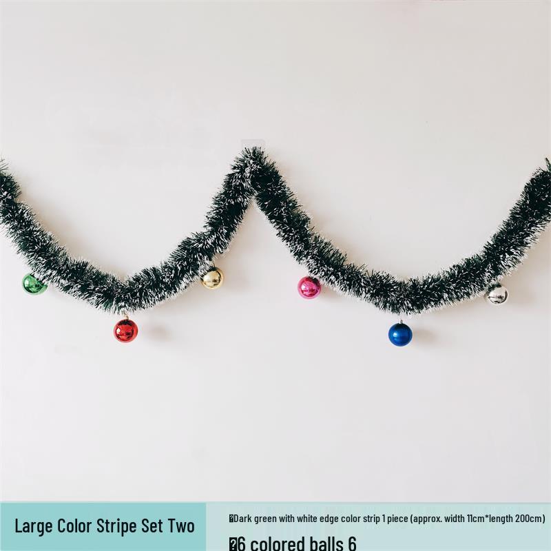 Christmas Ribbon Garland & Ornaments: Rattan, Leaves, Snowflakes & Tinsel for Decoration